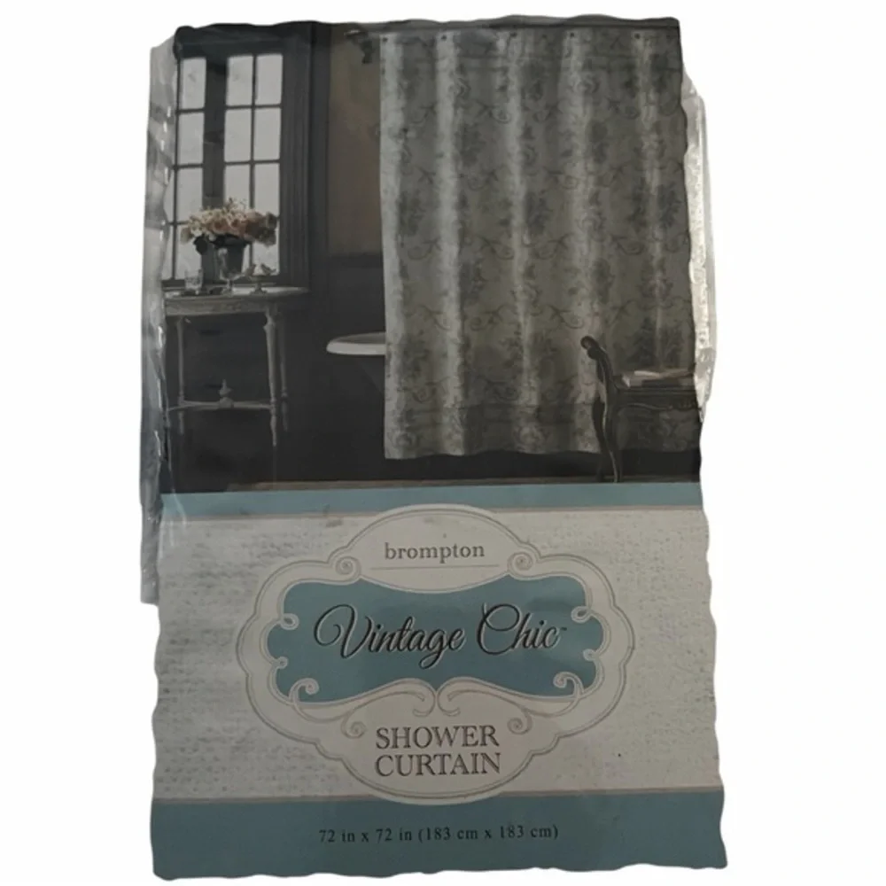 Vintage Chic Gray Shower Curtain